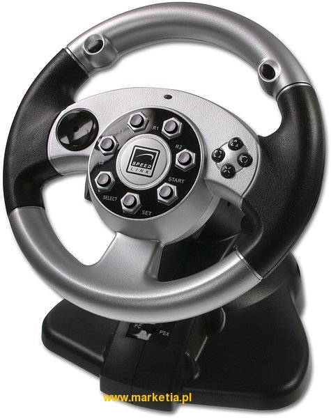 SL-6682 Kierownica SPEED-LINK PC PS2 2in1 Silver Lightning Wheel
