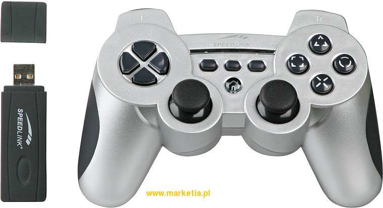 SL-4443-SSV Pad Bezprzewodowy SPEED-LINK Strike3 for PlayStation3 & PC, srebrny